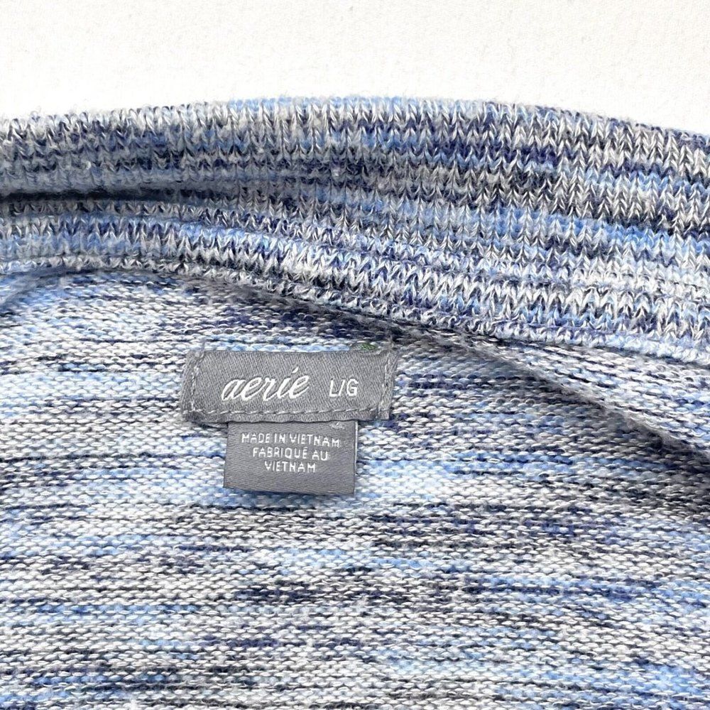 Aerie Cinched Long Sleeve sweatshirt Top Blue - Picture 8 of 8